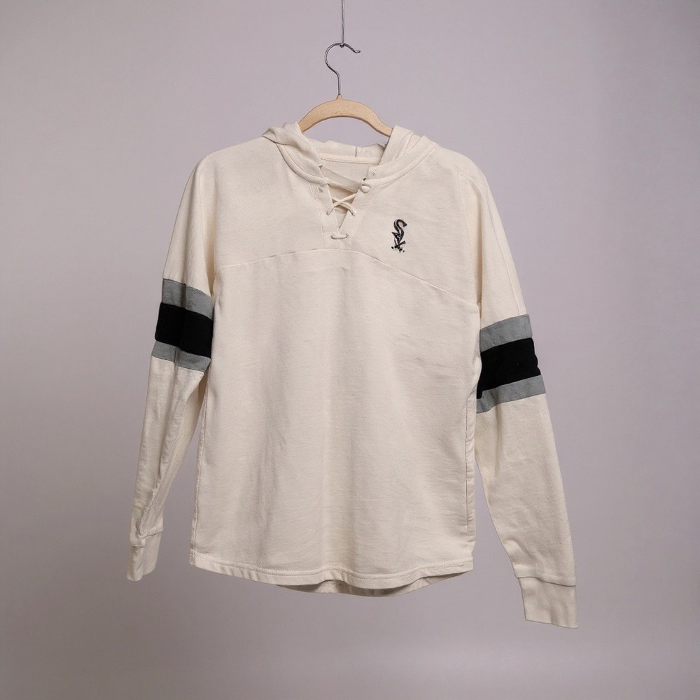 4Her by Carl Banks White Sox MLB Lace‎ Up Hoodie Sweatshirt XL